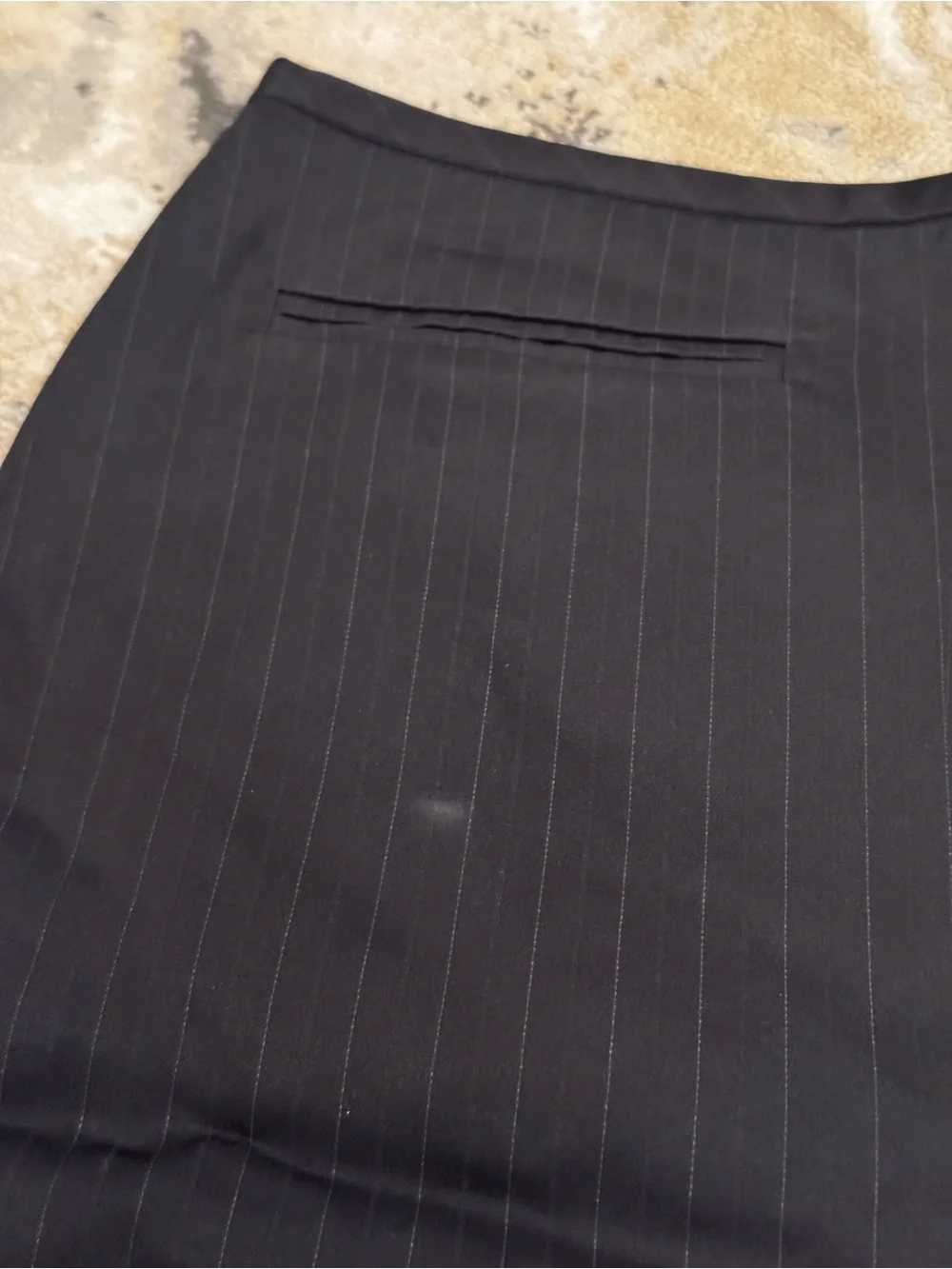 Ann Taylor Black Pinstripe Pencil Skirt